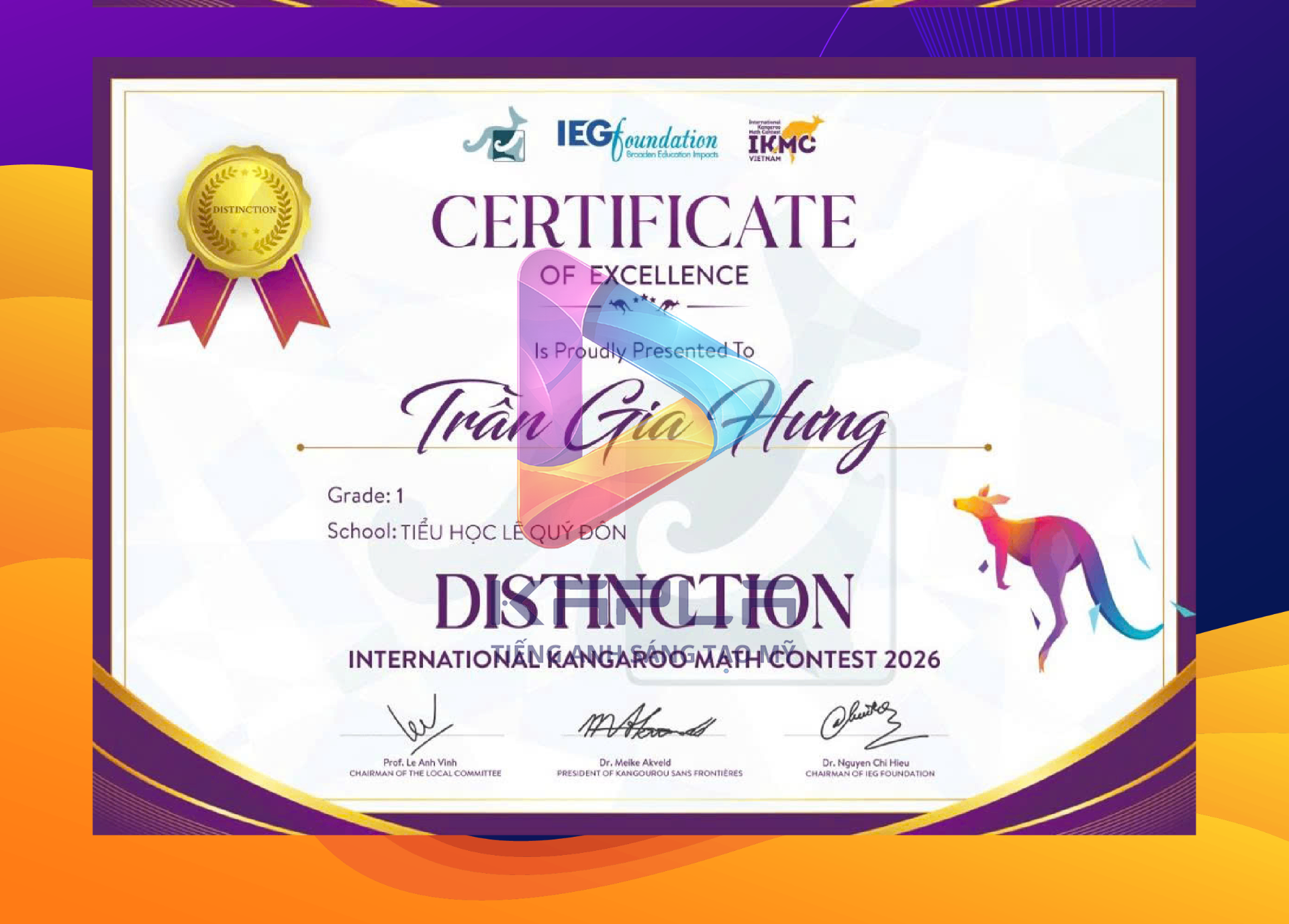 Chứng chỉ IKMC – Trần Gia Hưng