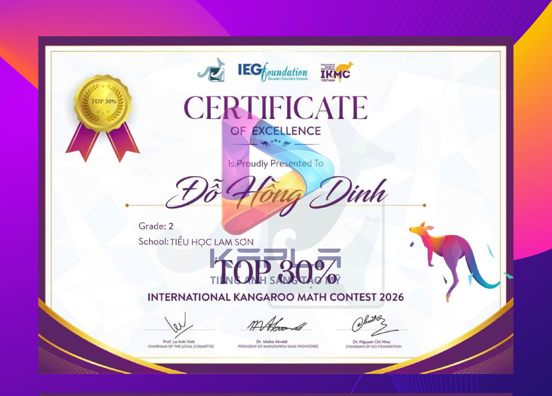 Chứng chỉ IKMC – Đỗ Hồng Dinh