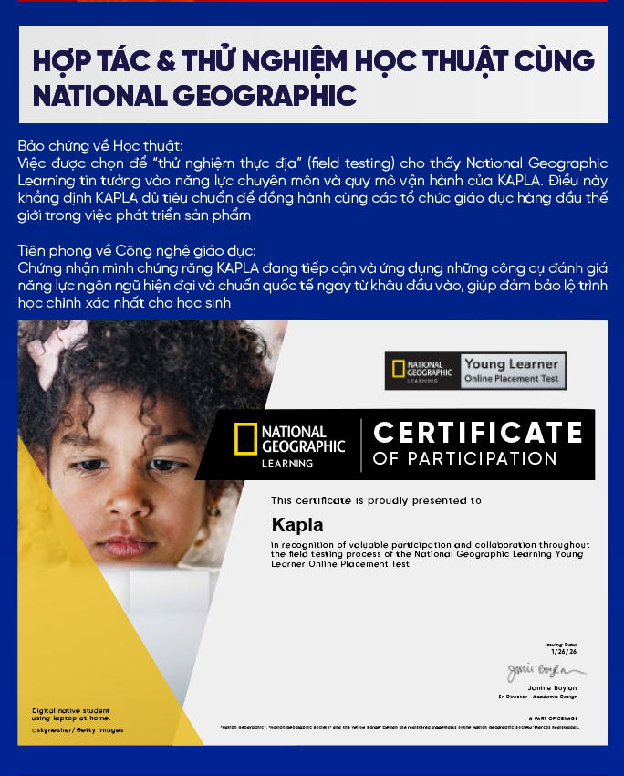 KAPLA hợp tác học thuật cùng National Geographic Learning